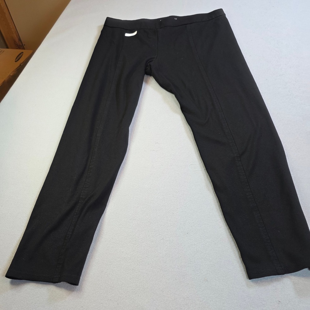 Hannah Womens Black Ponte Knit Seamed Leggings Size Large L Stretch Pull On